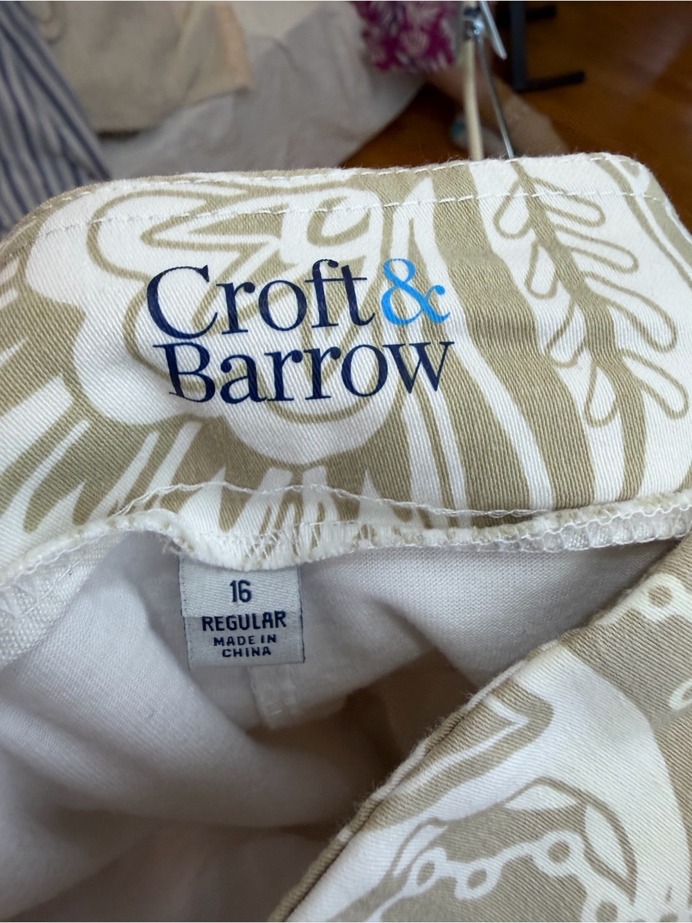 croft & barrow tan paisley skort | size 16 regular - Picture 7 of 9